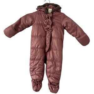 First Impressions Baby Snowsuit Pink Hooded One-Piece 18 Months Bodywarmer